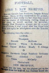 Match Report: Luton Town FC vs New Brompton (16th Apr 1904)
