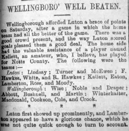 Match Report: Luton Town FC vs Wellingborough (22nd Apr 1905)