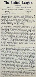 Match Report: Luton Town FC vs New Brompton (30th Oct 1905)