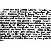 Match Report: Swindon Town vs Luton Town FC (24th Jan 1906)