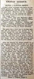 Match Report: Luton Town FC vs Clapton Orient (26th Feb 1906)
