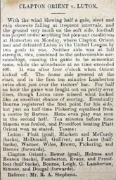 Match Report: Clapton Orient vs Luton Town FC (19th Mar 1906)