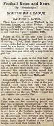 Match Report: Watford vs Luton Town FC (13th Apr 1906)