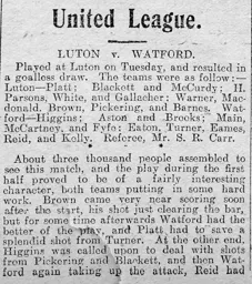 Match Report: Luton Town FC vs Watford (17th Apr 1906)