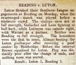 Match Report: Reading vs Luton Town FC (23rd Apr 1906)