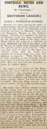 Match Report: Luton Town FC vs Tottenham Hotspur (29th Sep 1906)