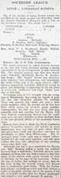 Match Report: Luton Town FC vs Tottenham Hotspur (29th Sep 1906)