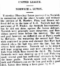 Match Report: Norwich City vs Luton Town FC (1st Nov 1906)