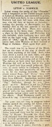 Match Report: Luton Town FC vs Norwich City (12th Nov 1906)