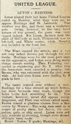 Match Report: Luton Town FC vs Hastings (10th Dec 1906)