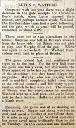Match Report: Luton Town FC vs Watford (25th Dec 1906)