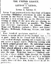 Match Report: Leyton vs Luton Town FC (24th Jan 1907)
