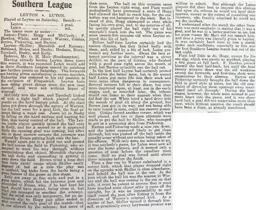 Match Report: Leyton vs Luton Town FC (23rd Mar 1907)
