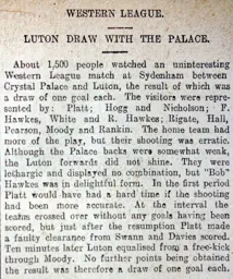 Match Report: Crystal Palace vs Luton Town FC (6th Nov 1907)
