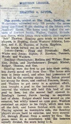Match Report: Reading vs Luton Town FC (20th Nov 1907)