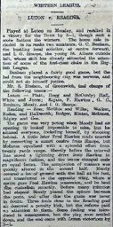 Match Report: Luton Town FC vs Reading (25th Nov 1907)