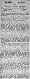 Match Report: Luton Town FC vs Bristol Rovers (14th Dec 1907)
