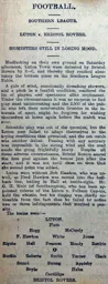 Match Report: Luton Town FC vs Bristol Rovers (14th Dec 1907)