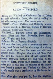 Match Report: Luton Town FC vs Watford (25th Dec 1907)
