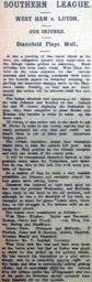 Match Report: West Ham United vs Luton Town FC (26th Sep 1908)