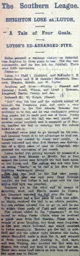 Match Report: Luton Town FC vs Brighton & Hove Albion (3rd Oct 1908)