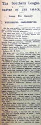 Match Report: Crystal Palace vs Luton Town FC (10th Oct 1908)