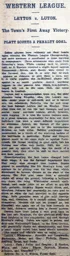 Match Report: Leyton vs Luton Town FC (9th Nov 1908)