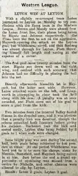 Match Report: Leyton vs Luton Town FC (9th Nov 1908)