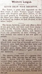 Match Report: Luton Town FC vs Brighton & Hove Albion (18th Nov 1908)