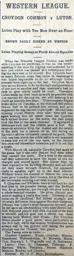 Match Report: Croydon Common vs Luton Town FC (2nd Dec 1908)