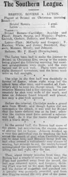 Match Report: Bristol Rovers vs Luton Town FC (25th Dec 1908)