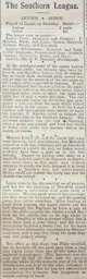 Match Report: Leyton vs Luton Town FC (23rd Jan 1909)