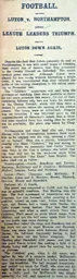 Match Report: Northampton Town vs Luton Town FC (27th Mar 1909)