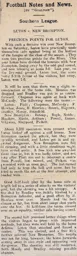 Match Report: Luton Town FC vs New Brompton (3rd Apr 1909)