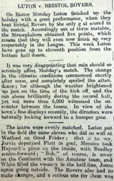 Match Report: Luton Town FC vs Bristol Rovers (12th Apr 1909)