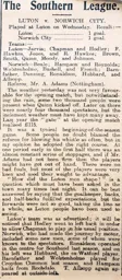Match Report: Luton Town FC vs Norwich City (1st Sep 1909)