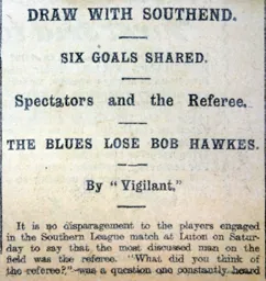 Match Report: Luton Town FC vs Southend United (11th Sep 1909)