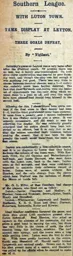 Match Report: Leyton vs Luton Town FC (18th Sep 1909)