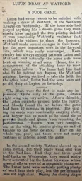 Match Report: Watford vs Luton Town FC (22nd Sep 1909)