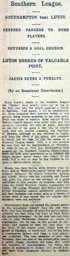 Match Report: Southampton vs Luton Town FC (2nd Oct 1909)