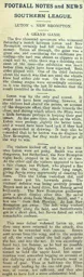 Match Report: Luton Town FC vs New Brompton (23rd Oct 1909)