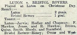 Match Report: Luton Town FC vs Bristol Rovers (25th Dec 1909)