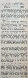 Match Report: Luton Town FC vs Brentford (28th Dec 1910)