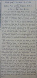 Match Report: Crystal Palace vs Luton Town FC (10th Dec 1910)