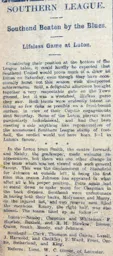 Match Report: Luton Town FC vs Southend United (7th Jan 1911)