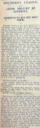 Match Report: Coventry City vs Luton Town FC (21st Jan 1911)