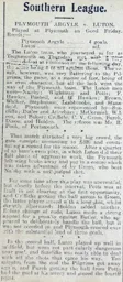 Match Report: Plymouth Argyle vs Luton Town FC (14th Apr 1911)