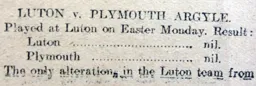 Match Report: Luton Town FC vs Plymouth Argyle (17th Apr 1911)