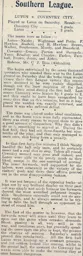 Match Report: Luton Town FC vs Coventry City (23rd Sep 1911)