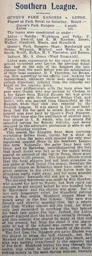 Match Report: Queens Park Rangers vs Luton Town FC (14th Oct 1911)